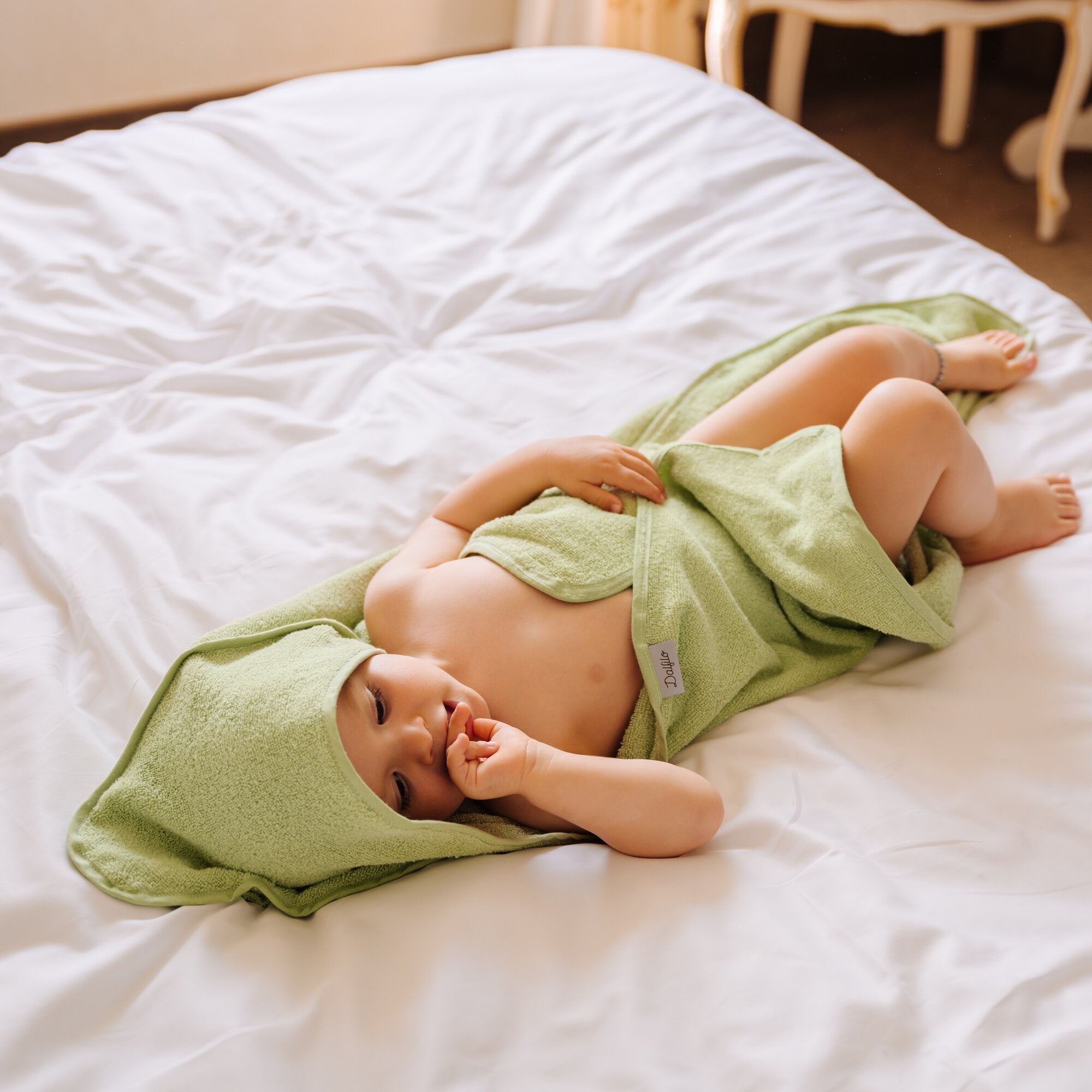 Cape de bain
- Taille unique (0–3 ans)- Pistache- Coton classique - Dalfilo