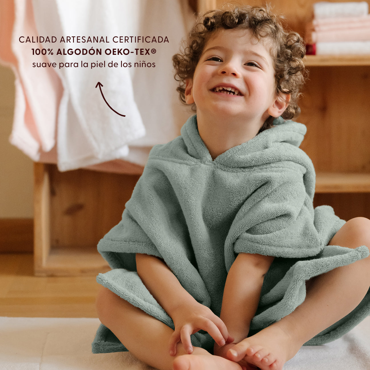 Poncho de bain pour enfant
- Taille unique (2-4 ans)- Sauge- Coton classique - Dalfilo
