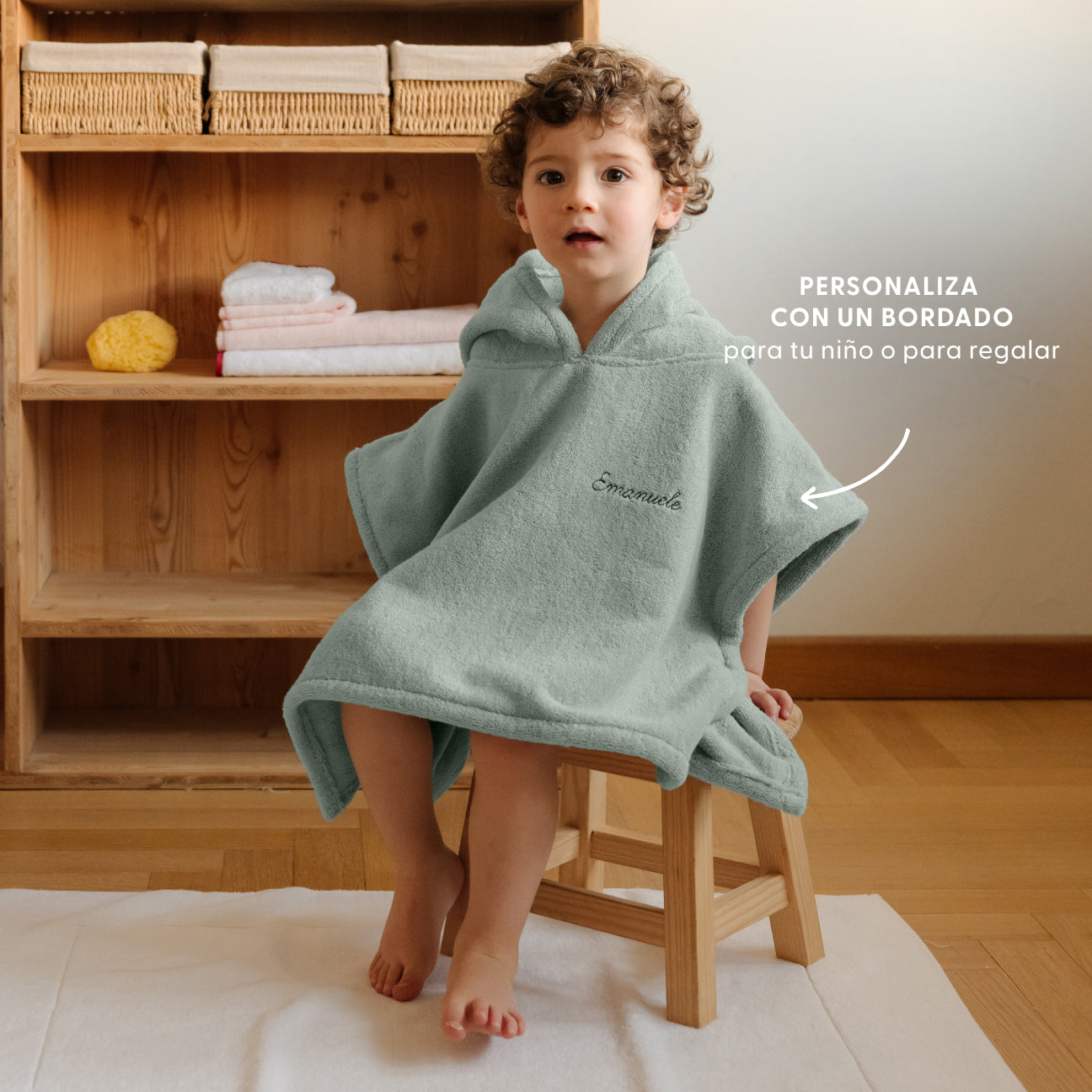 Poncho de bain pour enfant
- Taille unique (2-4 ans)- Sauge- Coton classique - Dalfilo